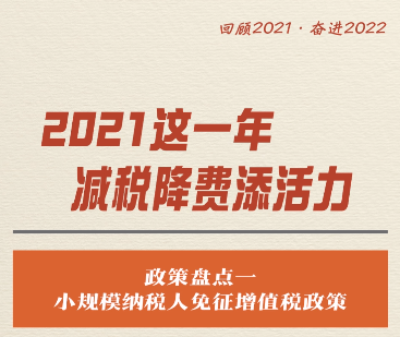 2021这一年，减税降费添活力：小规模纳税人免征增值税政策